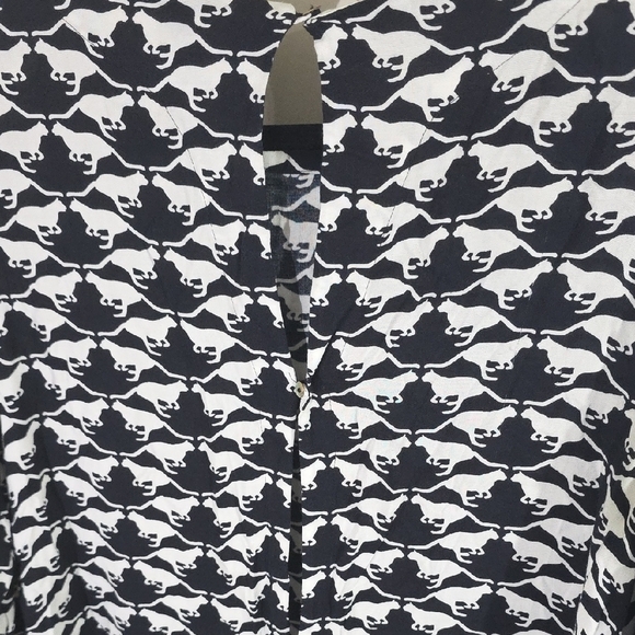 H&M Black and White Geometric Long Sleeve Dress - Picture 5 of 6